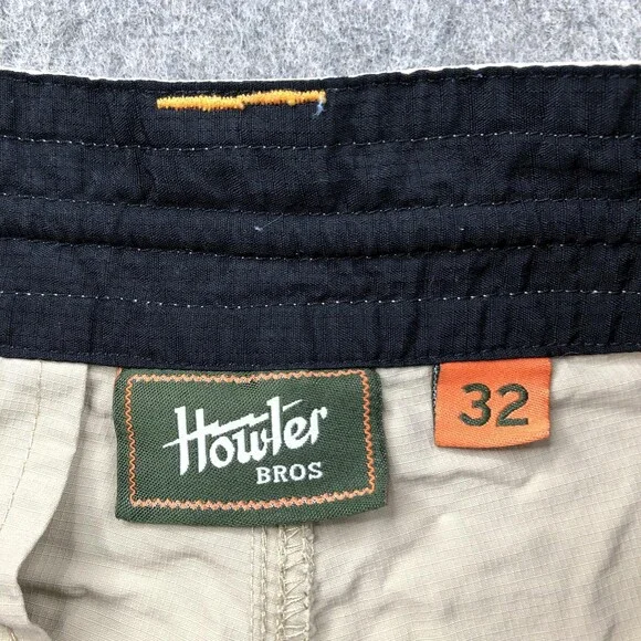 Howler Bros Shorts Mens 32 Khaki Outdoor Hiking Fishing Stretch Boardshort - Picture 5 of 10